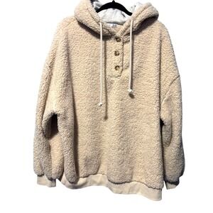 Dex plus Womens NWT 2X Long Sleeve Drawstring Hoodies Sherpa Pullover Sweaters